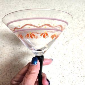 Long stemmed Martini Glasses.